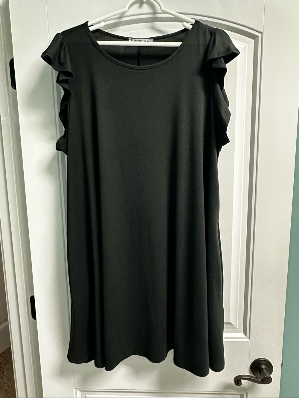 Doublju Black Ruffle-Sleeve Mini Dress 1x
